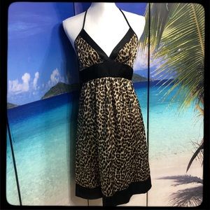 V-Neck Leopard Dress